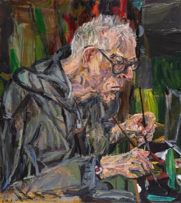 Portrait of Patrick Hall – painting
Nick Miller | 2021 | Oil pastel and paint on linen | 102 x 92 cm 